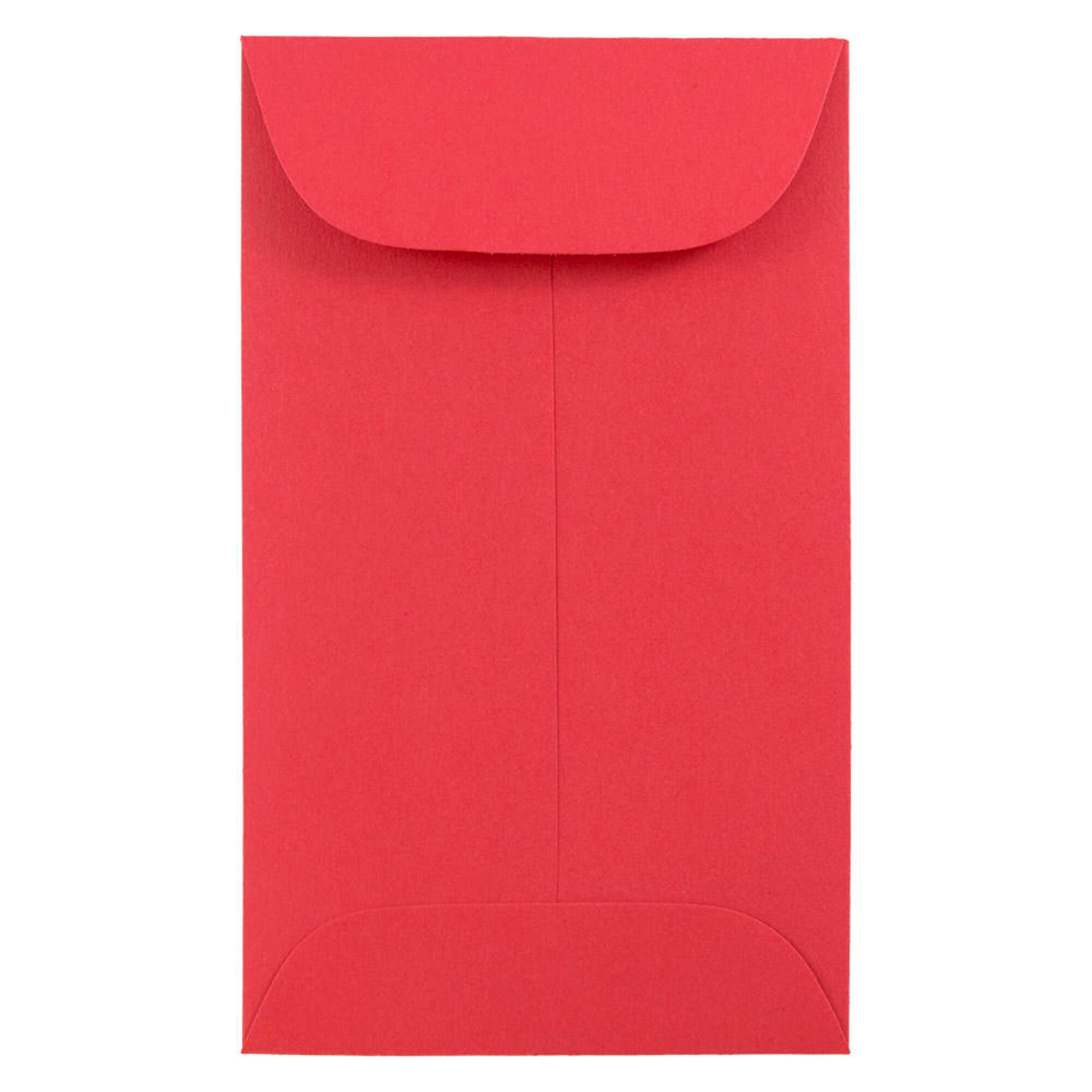 JAM Paper #3 Red Coin Business Colored Envelopes, 100ct.